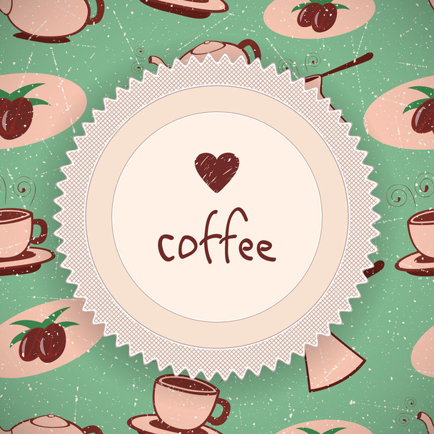 Coffee background in retro style - Vector, Image