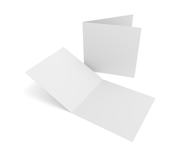 Изолированное пустое 3D изображение открытых квадратных открыток на белом
 - Фото, изображение