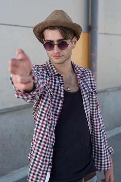 Portrait of hipster style guy - Foto, Bild