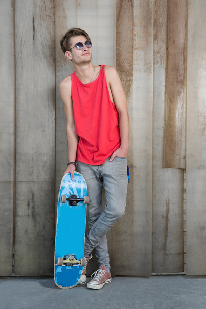 man with skateboard on street - Foto, Imagem