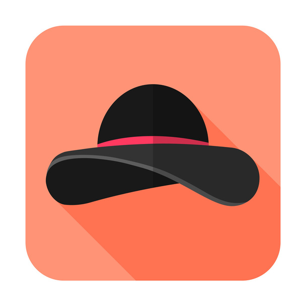 hoed kleurrijke platte pictogram - Vector, afbeelding