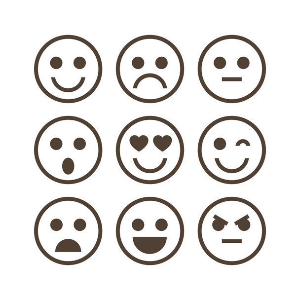 Définissez emoji. Icône vectorielle
. - Vecteur, image