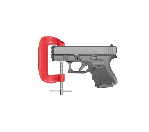 Control de pistola - pistola arrancada en abrazadera G
 - Vector, Imagen