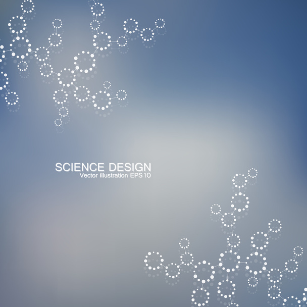 Structure molecule of DNA and neurons. Structural atom. Chemical compounds. Medicine, science, technology concept. Geometric abstract background. Vector illustration for your design. - Vector, Image