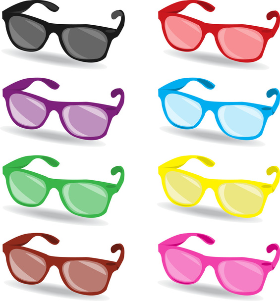 set renkli Güneş gözlükleri - Vektör, Görsel