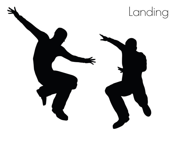 man in  Landing  Action pose - ベクター画像