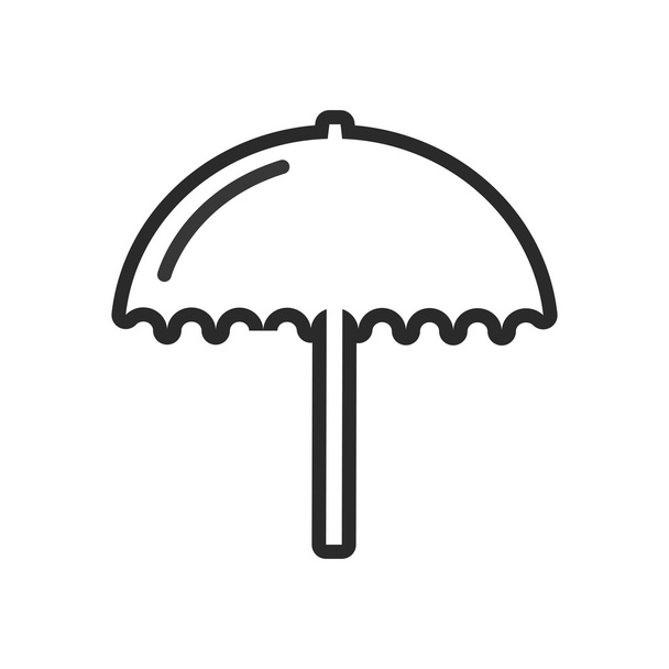 ikona na białym tle sylwetka parasol - Wektor, obraz
