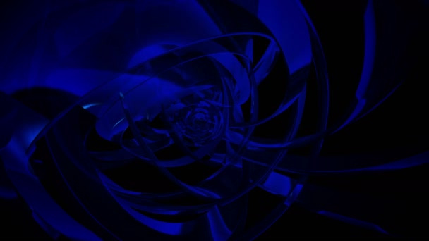 Modern Reflective Abstract Blue Matrix Rings Loop - Footage, Video