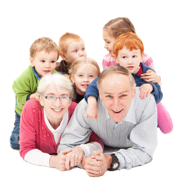 Grootouders met kleinkinderen - Foto, afbeelding