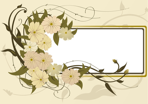 floral frame - Vector, imagen