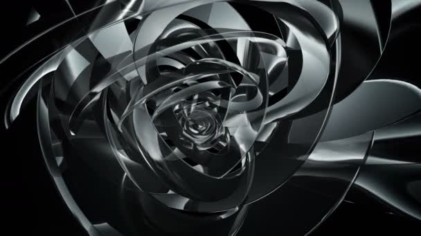 moderne reflektierende abstrakte Chrom-Matrix-Ringe-Schleife - Filmmaterial, Video
