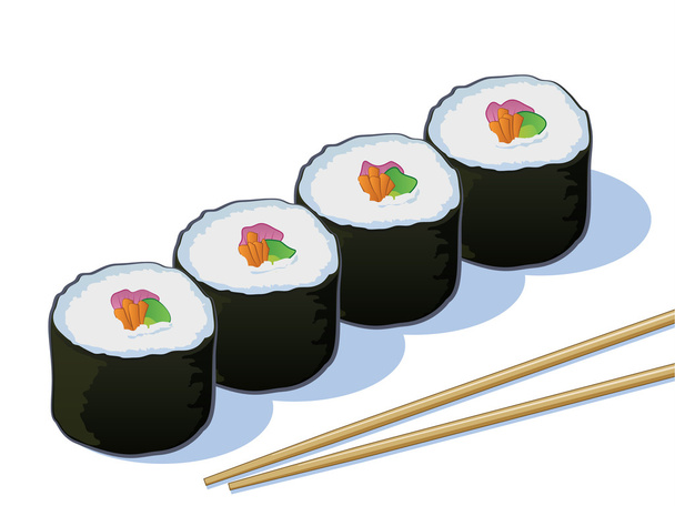 Ilustración de sushi
 - Vector, Imagen