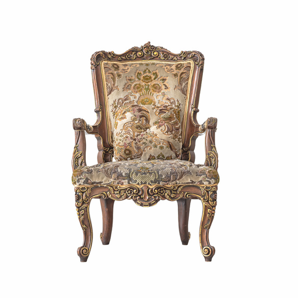 古典的な椅子スタイル白で隔離  - 写真・画像