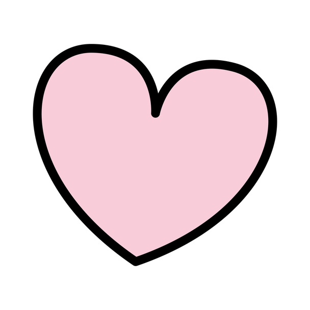 cute heart love isolated icon - Vector, Image