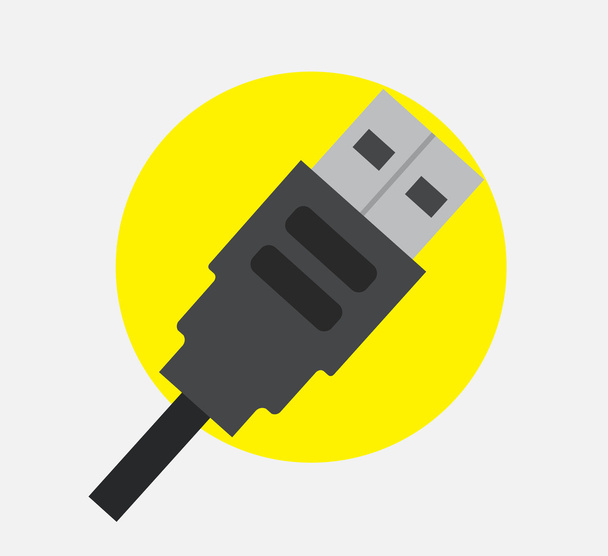 USB Cable Plug Vector - Vector, Image