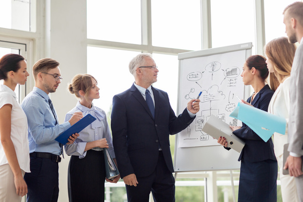business team with scheme on flip chart at office - Photo, Image