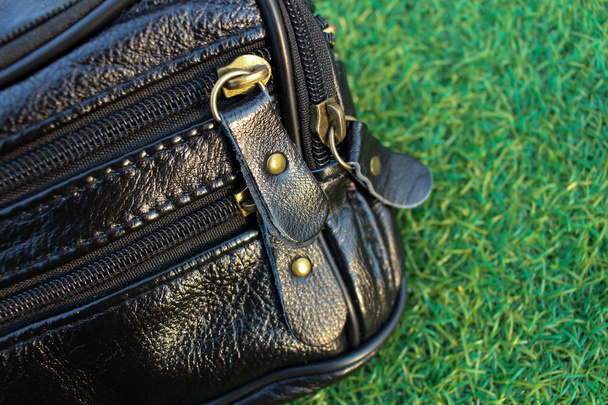Zip of leather wallet - Фото, изображение