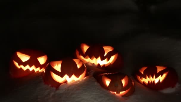 Halloween pumpkins having fun, loop - Πλάνα, βίντεο
