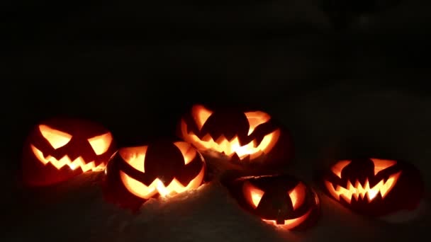 Halloween pumpkins having fun, loop - Πλάνα, βίντεο