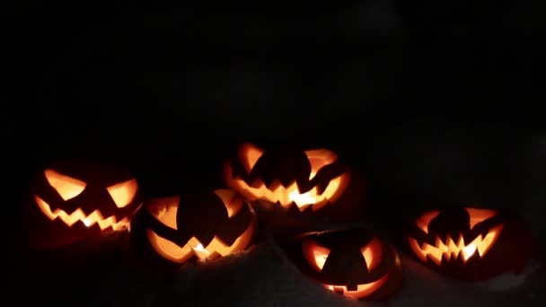 Halloween-Kürbisse haben Spaß, Schleife - Filmmaterial, Video