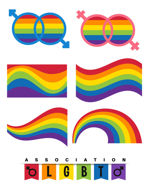banderas de arco iris e iconos
 - Vector, Imagen