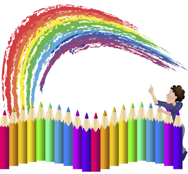 Un grand ensemble de crayons de couleur
 - Vecteur, image