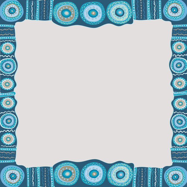 Ethnic hand painted square frame. - Vector, afbeelding