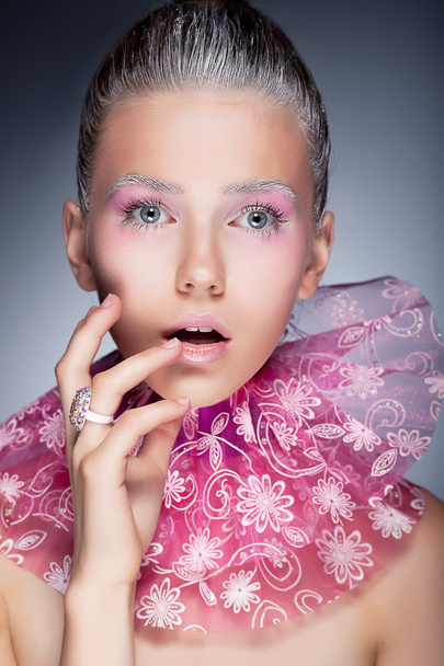 Natural beauty - fashion woman face, bright make up - Fotografie, Obrázek