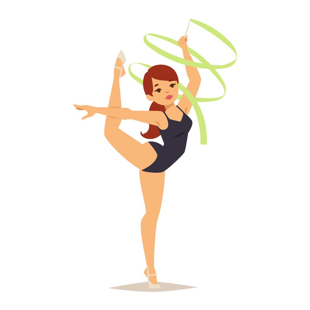 Chica gimnasta vector ilustración
 - Vector, imagen