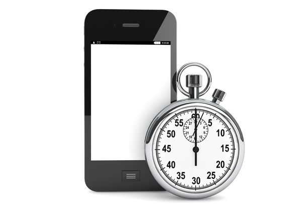 Stopwatch with Mobile Phone - Photo, Image