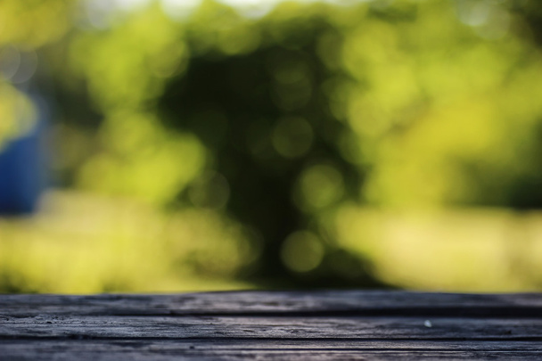 background table wooden outdoor bokeh - Photo, Image