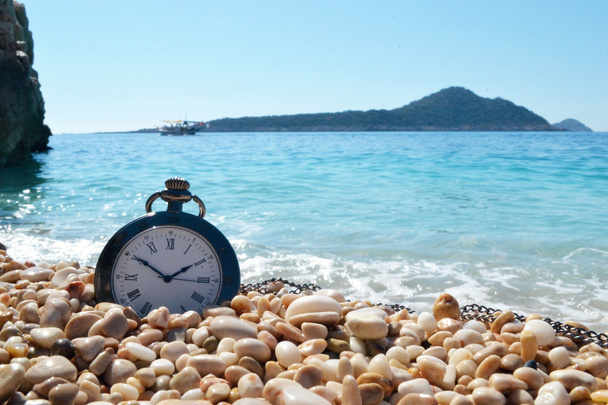 Time, clock, beach. - Photo, Image