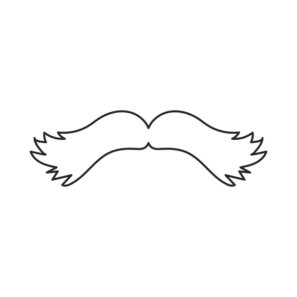 Mans mustache icon in outline style isolated on white background. Beard symbol stock vector illustration - Vektor, kép