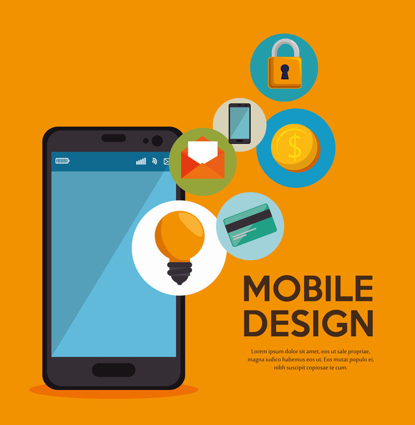 mobile design social networking icon - Вектор, зображення