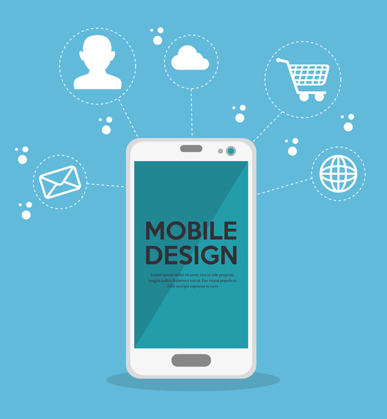 mobile design online network icons - Вектор, зображення