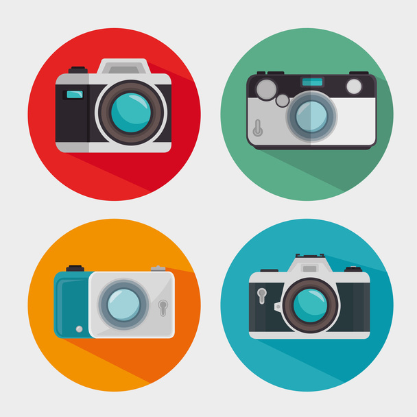 vintage and modern photo camera design graphic - Vector, afbeelding