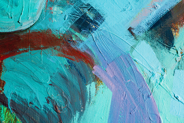 Colored paint strokes. Abstract art background. Detail of a work of art. Contemporary Art. Colorful texture. thick paint surface - Фото, зображення