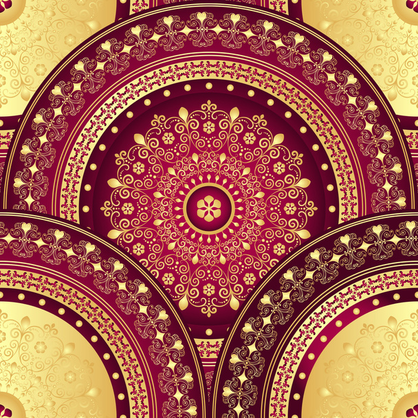 Gold and purple seamless pattern - Vector, Image
