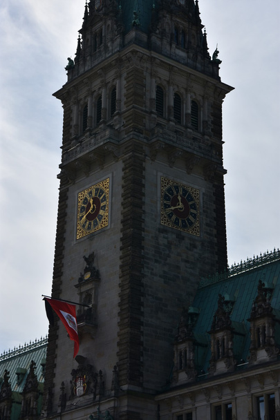 Hamburg Rathaus (kaupungintalo tai kaupungintalo) Saksassa
 - Valokuva, kuva