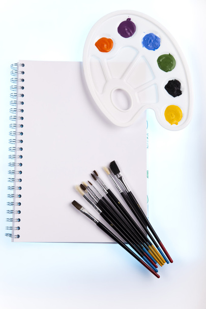 Back to school, Notepad with supplies - Foto, Imagen