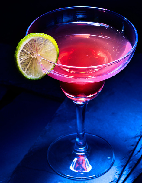 Berry alcohol cocktail on black background. - Φωτογραφία, εικόνα