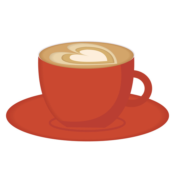 Cup of cappuccino. Vector illustration. Design element, icon, background - Vektor, obrázek