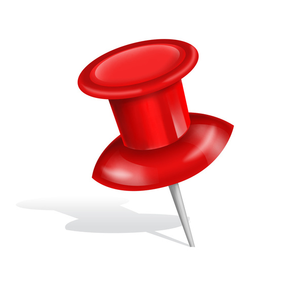 Rode push pins geïsoleerd op een witte achtergrond. illustratie - Foto, afbeelding
