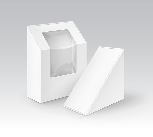 Set of Cardboard Rectangle Triangle Take Away Packaging For Sandwich - Διάνυσμα, εικόνα