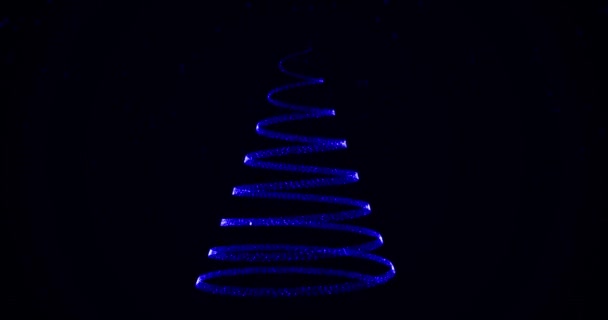 Wachsender Weihnachtsbaum mit fallenden Schneeflocken - Filmmaterial, Video