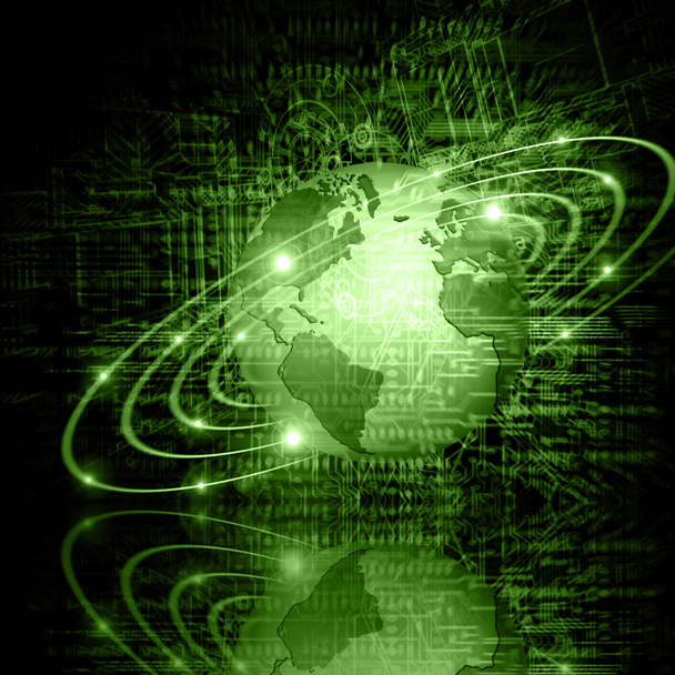 Mejor Concepto de Internet de negocio global.Formación tecnológica. Rays símbolos Wi-Fi, de Internet, televisión, comunicaciones móviles y por satélite
 - Foto, Imagen