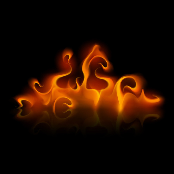 Διάνυσμα κίτρινο πορτοκαλί φωτιά φλόγα φωτιά σε φόντο - Διάνυσμα, εικόνα