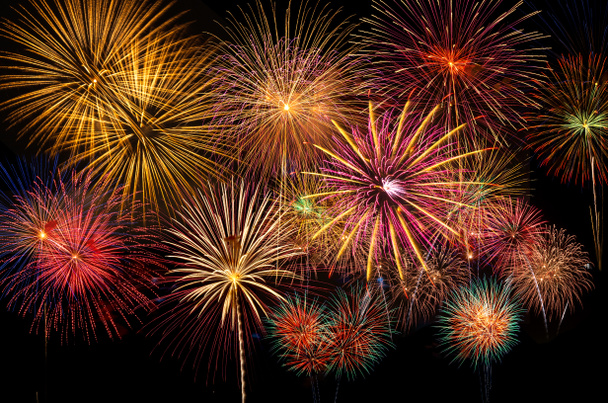 new years colorful fireworks  - Photo, Image