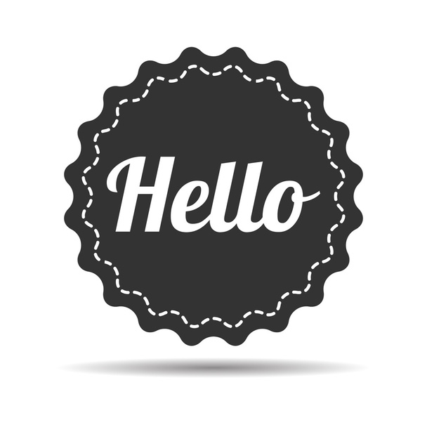 badge with "hello" word icon - Vector, imagen