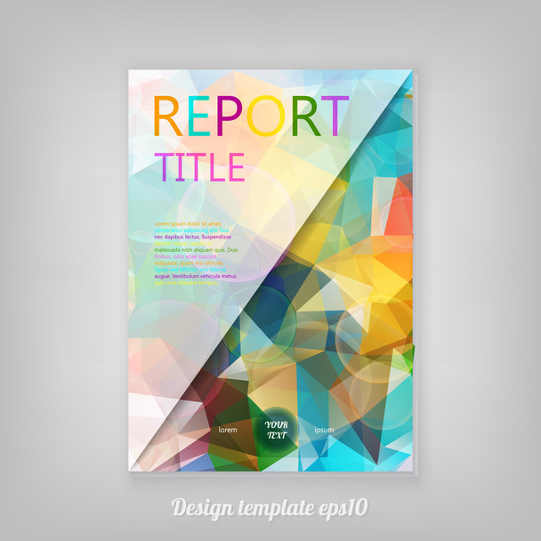 Corporate kleurrijke geometrische Brochure sjabloon - Vector, afbeelding